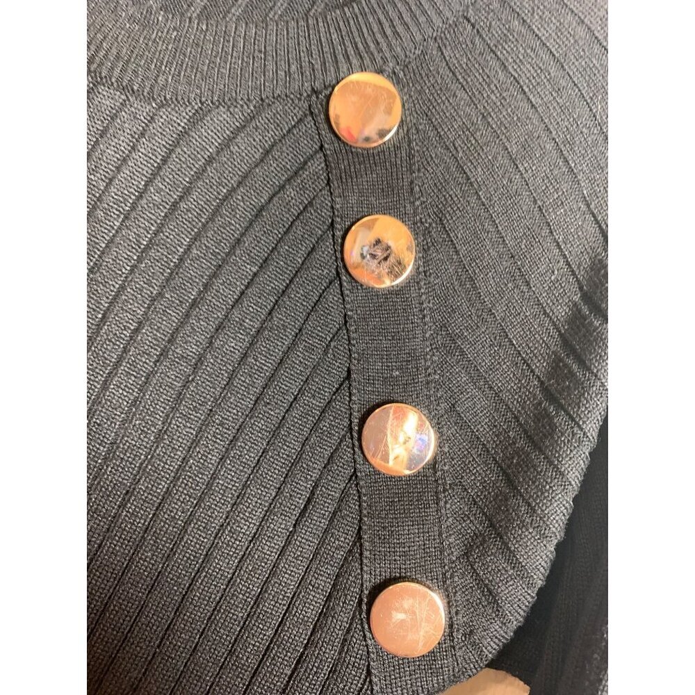 Ico Apparel Long Sleeve Bodycon Knit Sweater Dress Women's Size M Black Y2K AE2 - Picture 4 of 6